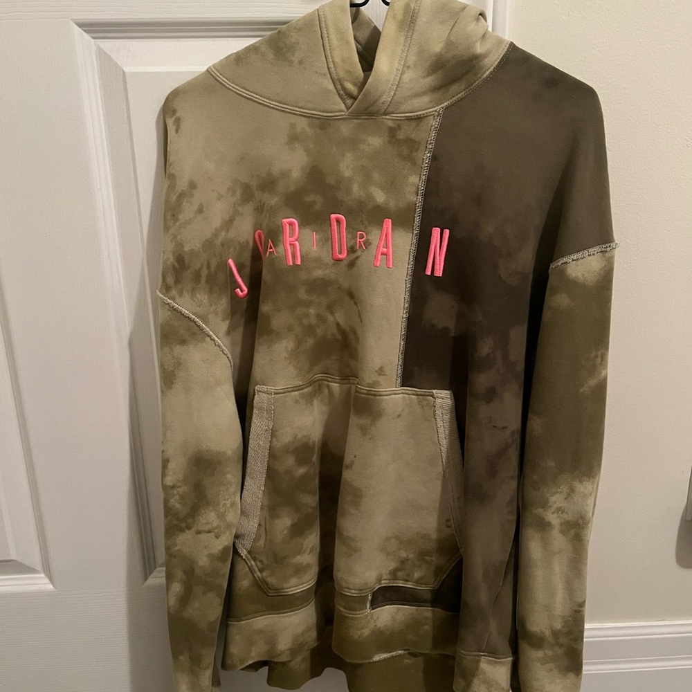 Jordan Women's Tie-Dye Hoodie - Olive and Pink